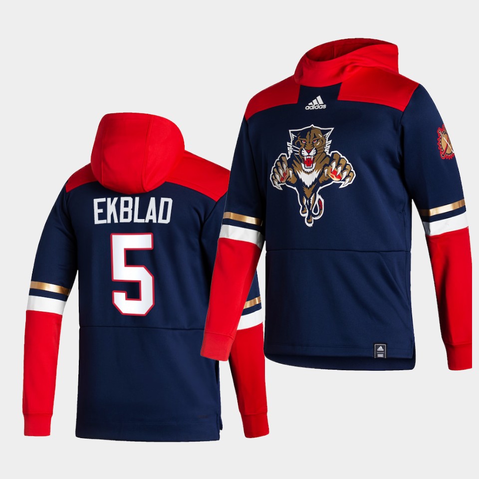Men Florida Panthers #5 Ekblad Blue NHL 2021 Adidas Pullover Hoodie Jersey->buffalo sabres->NHL Jersey